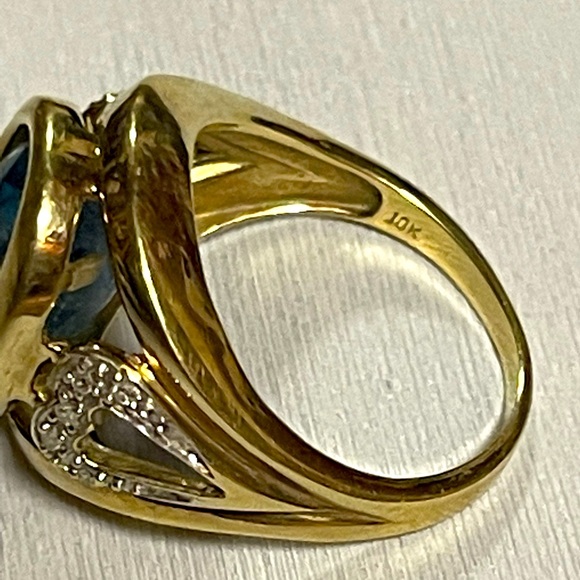 10k blue topaz ring size 8 - Picture 8 of 13